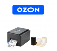 Комплект для маркировки OZON: Принтер этикеток TSC TE200 U + этикет-лента + красящая лента